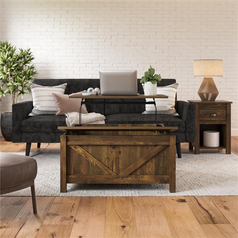 Ameriwood Home Farmington LiftTop Coffee Table in Rustic Homesquare