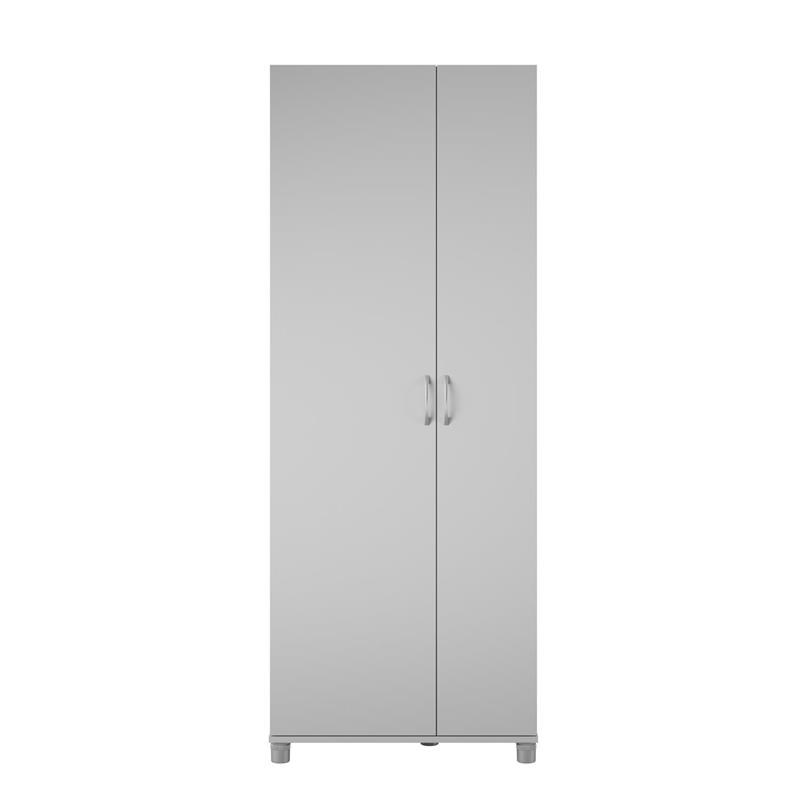 SystemBuild Lory Tall Asymmetrical Storage Cabinet in Dove Gray
