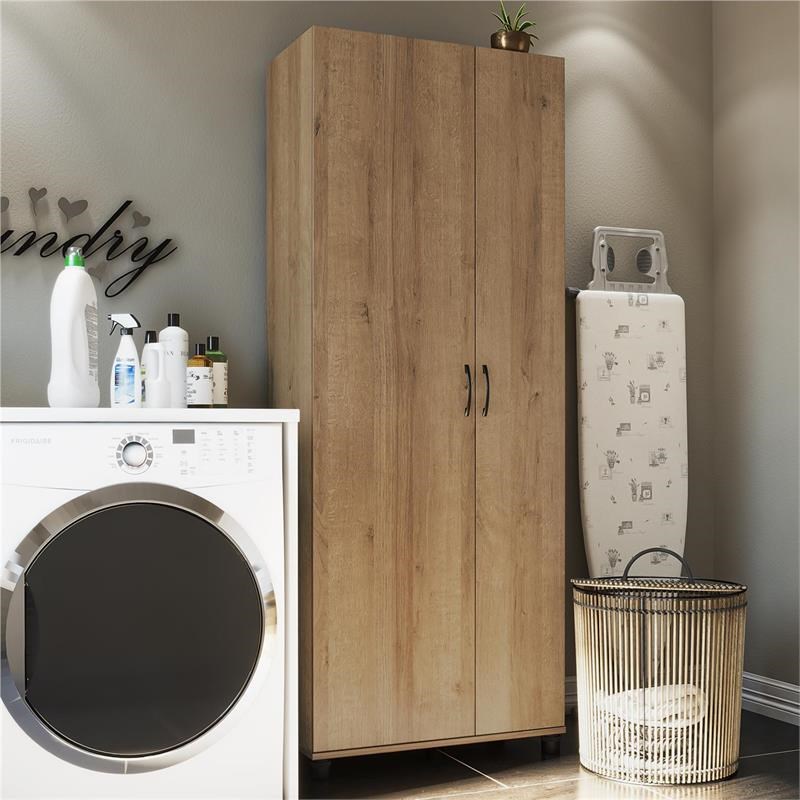 Systembuild Lory Tall Asymmetrical Cabinet in Natural