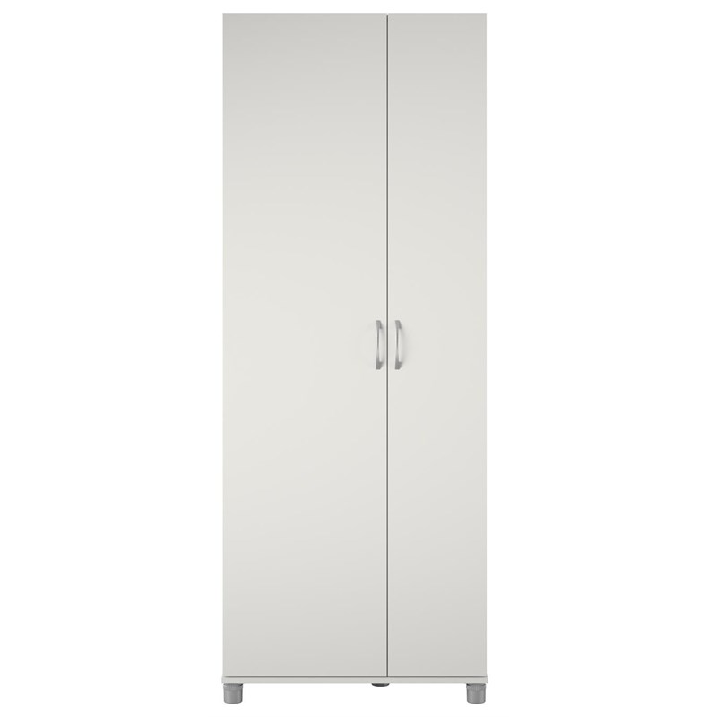 Systembuild Lory Tall Asymmetrical Storage Cabinet in White