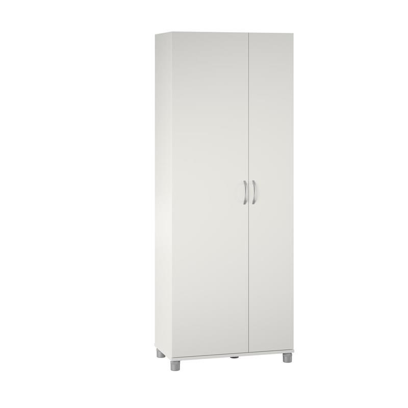 Systembuild Lory Tall Asymmetrical Storage Cabinet in White