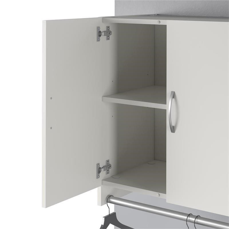 Systembuild Evolution Lory 2 Door Wall Cabinet with Hanging Rod in White