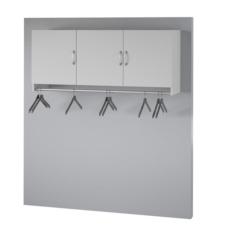 Systembuild Evolution Lory 3 Door Wall Cabinet with Hanging Rod in Dove Gray
