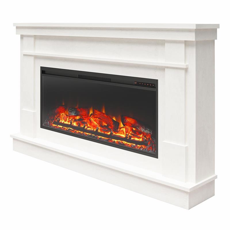Ameriwood Home Elmcroft Wide Mantel with Linear Electric Fireplace in