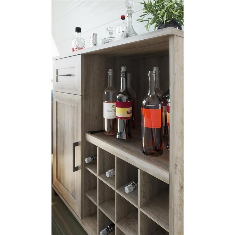 Systembuild Evolution Dwyer Bar Cabinet in Gray Oak