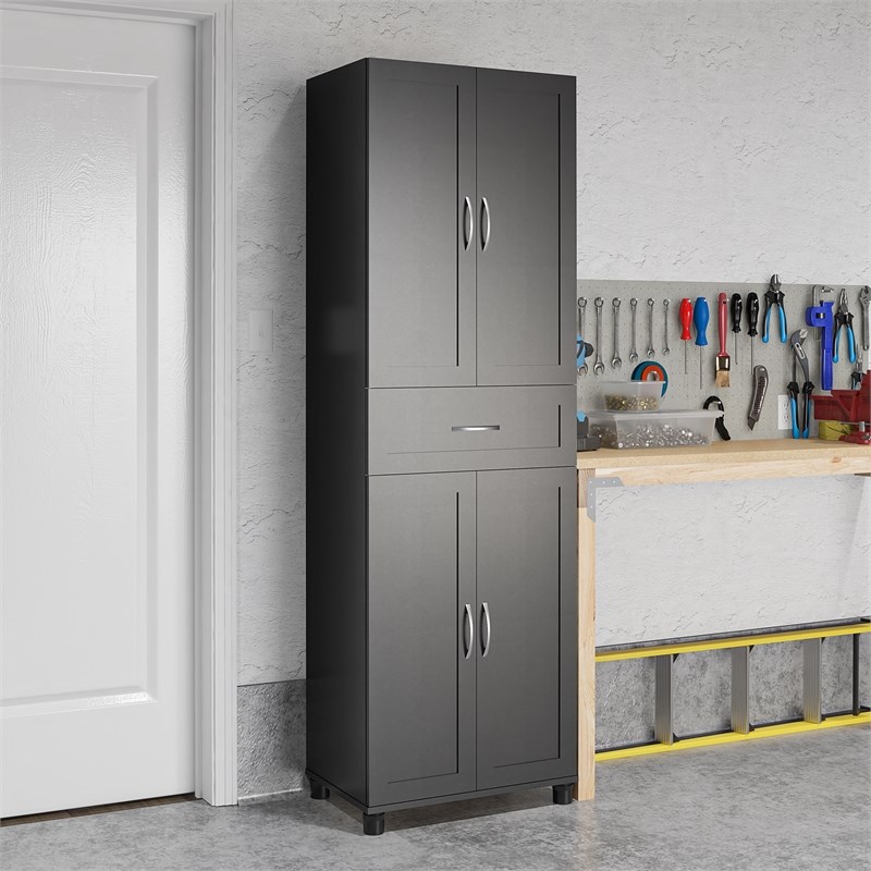 Systembuild Evolution Lory Framed Storage with Drawer in Black