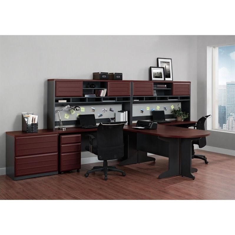 Altra Furniture Pursuit Executive Desk in Cherry and Gray