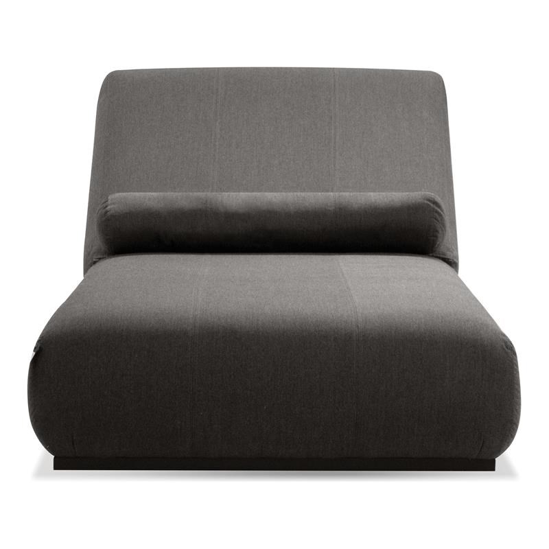 Mobital Bondi Fabric Lounge Chair with Black Frame in Sumbrella Charcoal Gray
