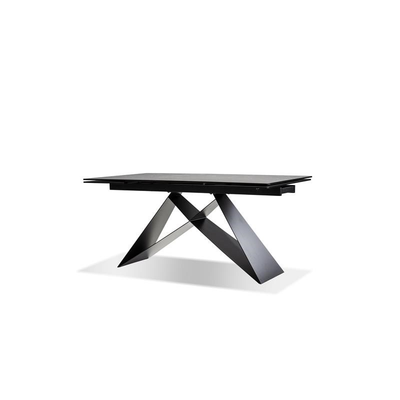 Mobital The W Modern Ceramic and Tempered Glass Top Dining Table in Black