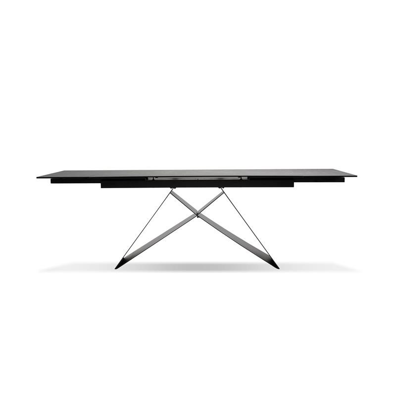 Mobital The W Modern Ceramic and Tempered Glass Top Dining Table in Black