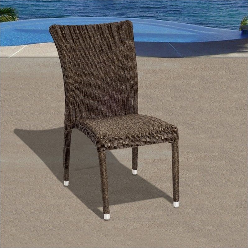 International Home Miami Atlantic Set of 4 Side Chair in Dark Brown