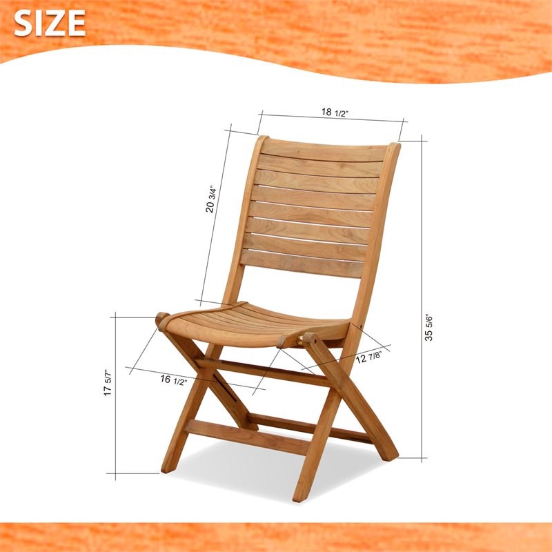 International Home Miami Amazonia Teak Set of 2 Dublin Folding Chair