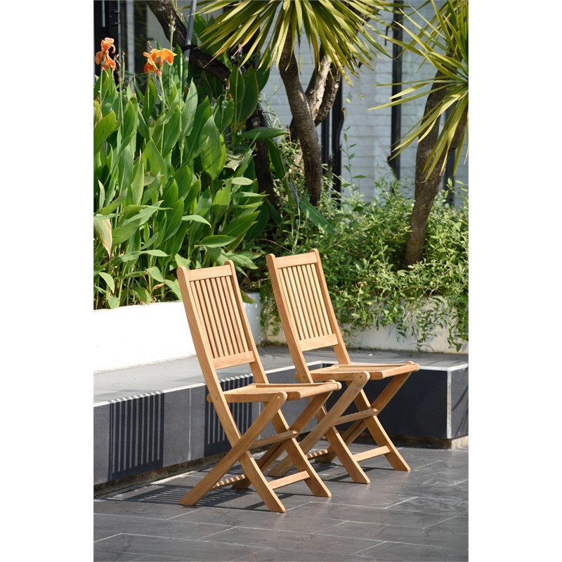 International Home Miami Amazonia Teak Set of 2 London Folding Chair