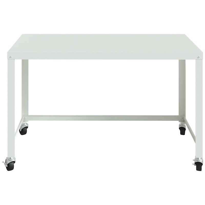 Hirsh Ready-to-assemble 48-inch Wide Mobile Metal Desk White