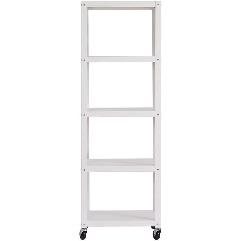 Space Solutions Ready-to-assemble 72-inch High Mobile 5-Shelf Bookcase White