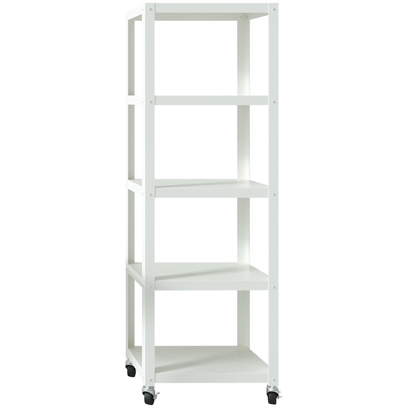 Space Solutions Ready-to-assemble 72-inch High Mobile 5-Shelf Bookcase White