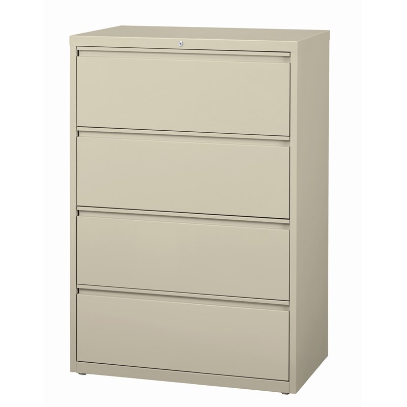 Hirsh 36-in Wide HL8000 Series Metal 4 Drawer Lateral File Cabinet Putty/Beige