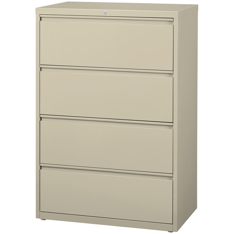 Hirsh 36-in Wide HL8000 Series Metal 4 Drawer Lateral File Cabinet Putty/Beige
