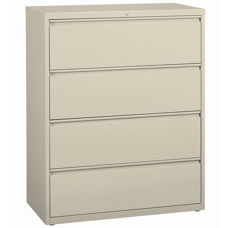 Hirsh 42-in Wide HL8000 Series Metal 4 Drawer Lateral File Cabinet Putty/Beige