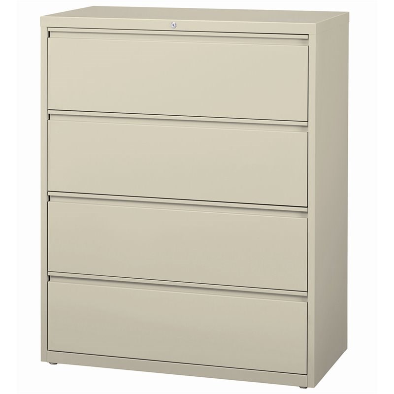 Hirsh 42-in Wide HL8000 Series Metal 4 Drawer Lateral File Cabinet Putty/Beige