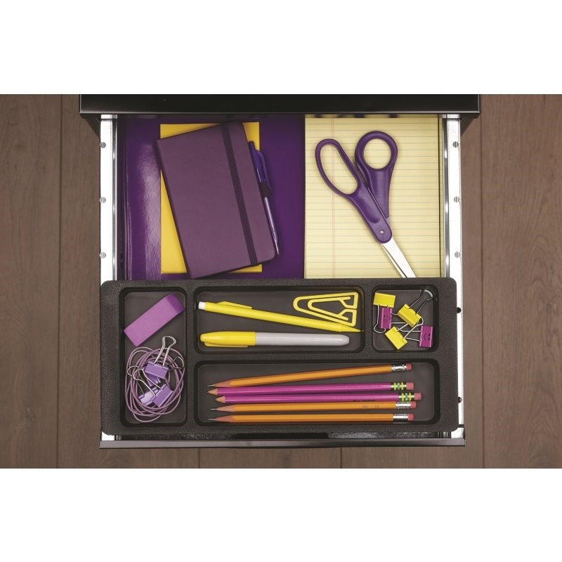 Space Solutions 3 Drawer Metal File with Pencil Drawer Black