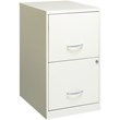 Space Solutions 18in 2 Drawer Metal File Cabinet Pearl White
