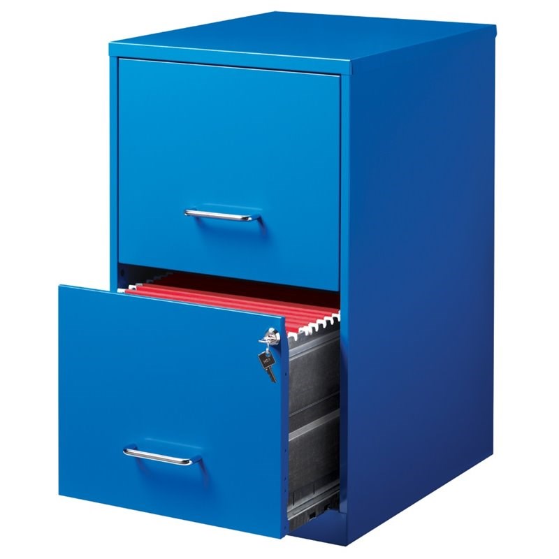 2 Piece Value Pack 4 and 2 Drawer Filing Cabinet in Putty and Blue