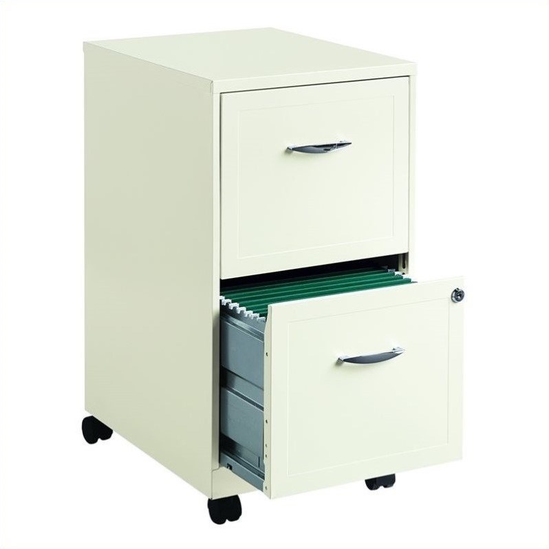 2 Piece Value Pack Black 4 Drawer and White Mobile File Cabinet