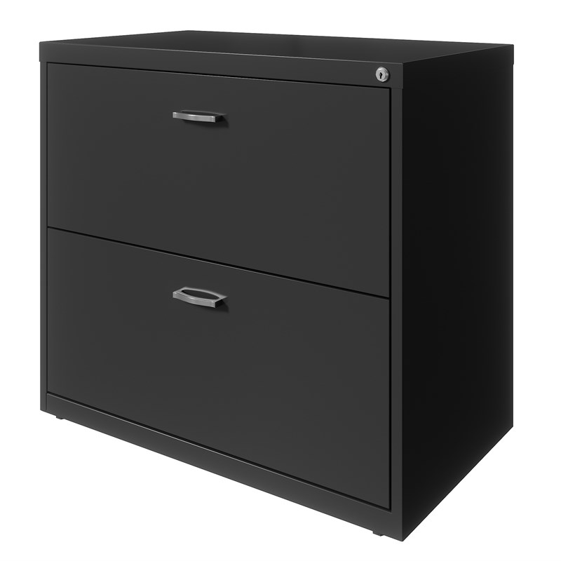 Hirsh Home Office Style Lateral Metal File Cabinet 30 in. Wide 2 Drawer Charcoal