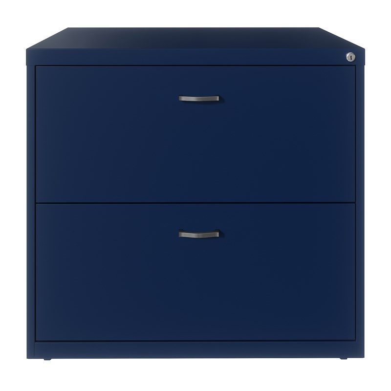 Hirsh Home Office Style Lateral Metal File Cabinet 30 in. Wide 2 Drawer Navy