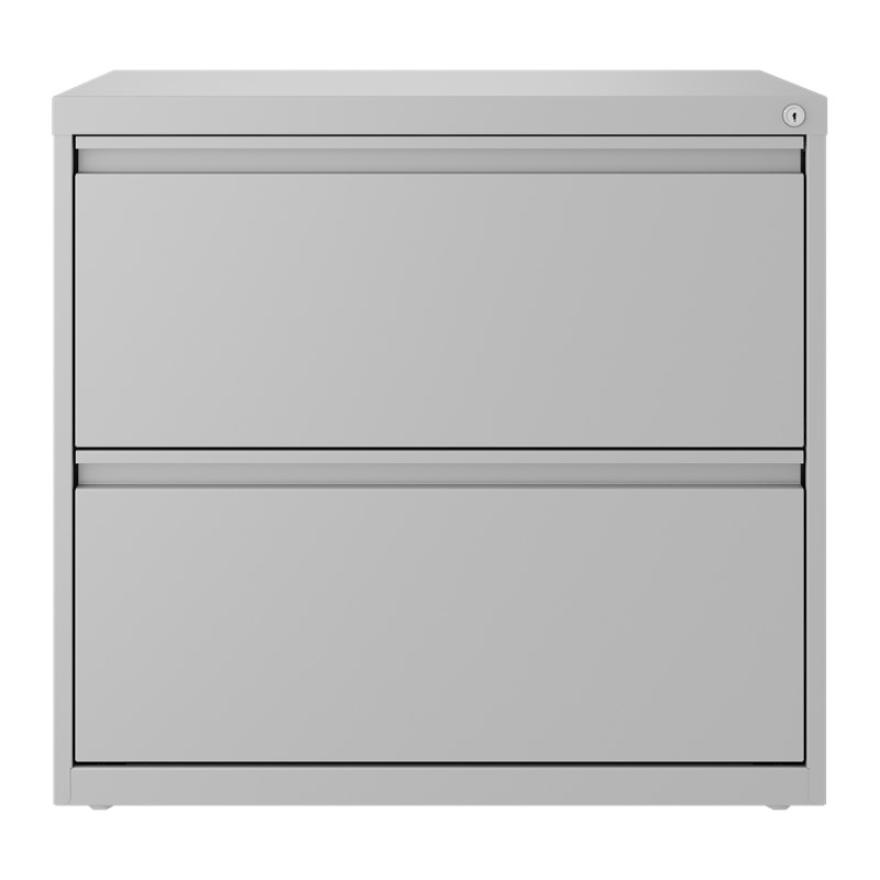 Hirsh 30 inch W 2 Drawer Metal Lateral 101 File Cabinet Arctic Silver
