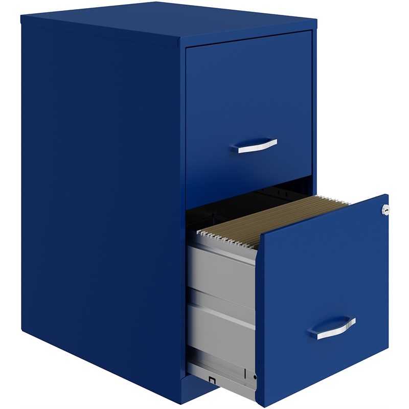 Space Solutions 18in 2 Drawer Metal File Classic Blue Homesquare
