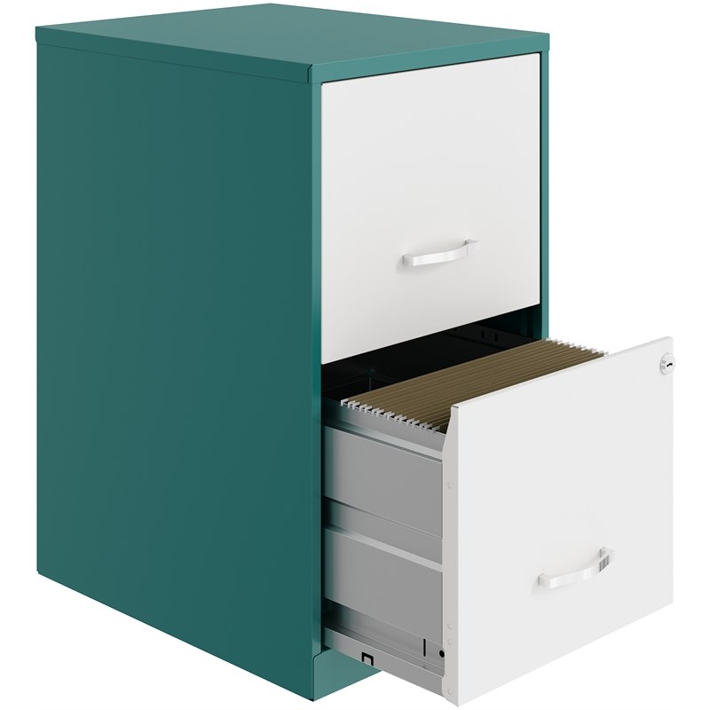 teal filing cabinet