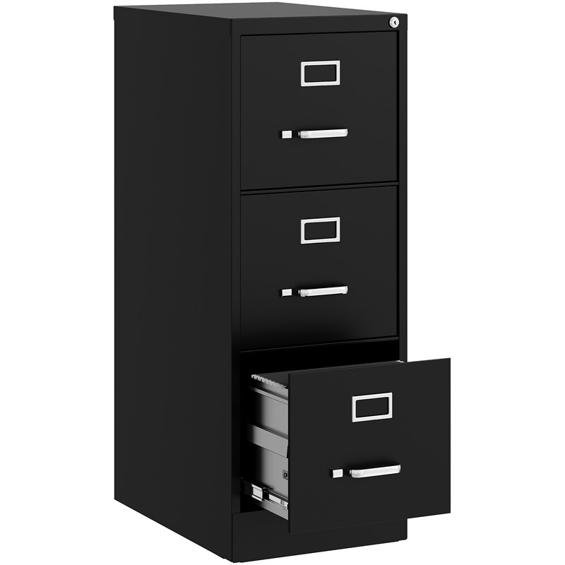 Hirsh 22-in Deep 3 Drawer - Letter Width - Vertical Metal File Cabinet - Black