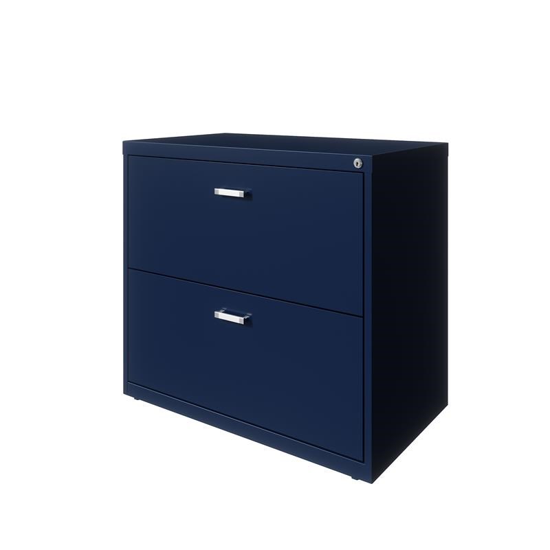Hirsh Home Office Style Lateral Metal File Cabinet 30 in. Wide 2 Drawer - Navy