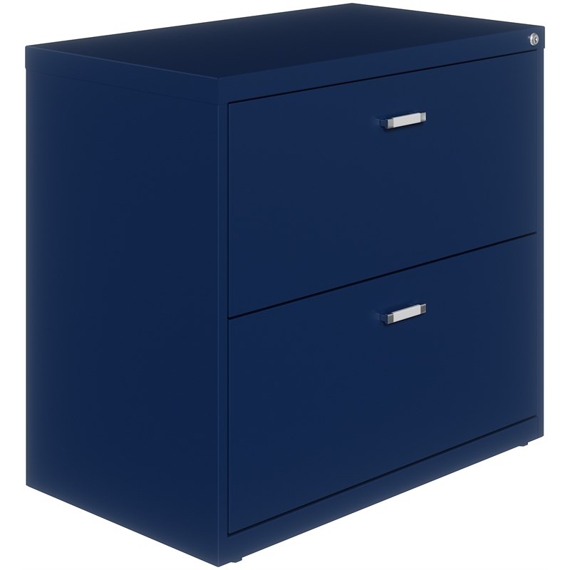 Hirsh Home Office Style Lateral Metal File Cabinet 30 in. Wide 2 Drawer - Navy