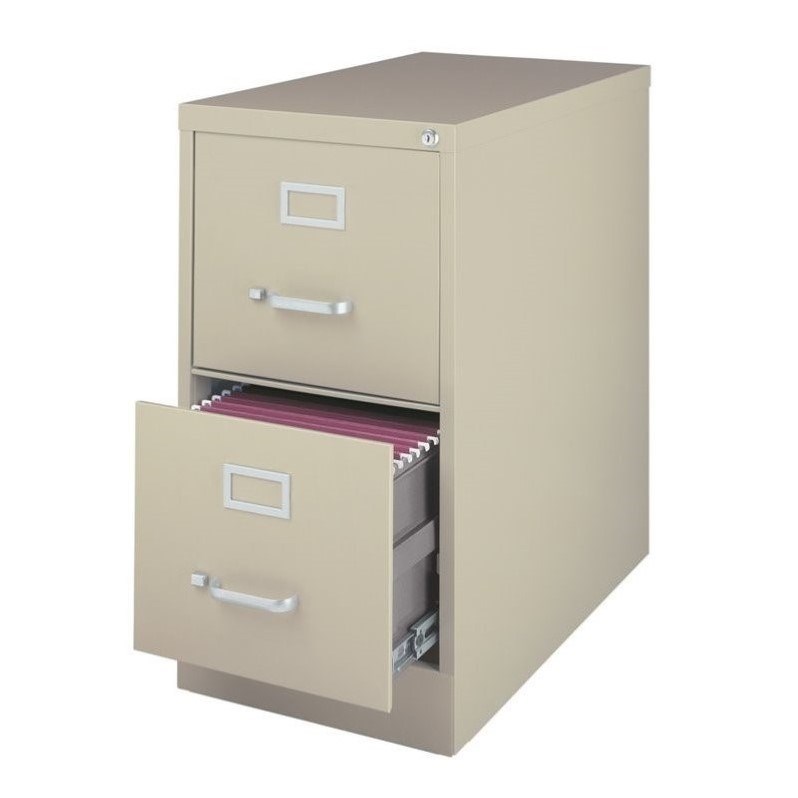 Hirsh 25-in Deep Metal 2 Drawer Letter Width Vertical File Cabinet Putty