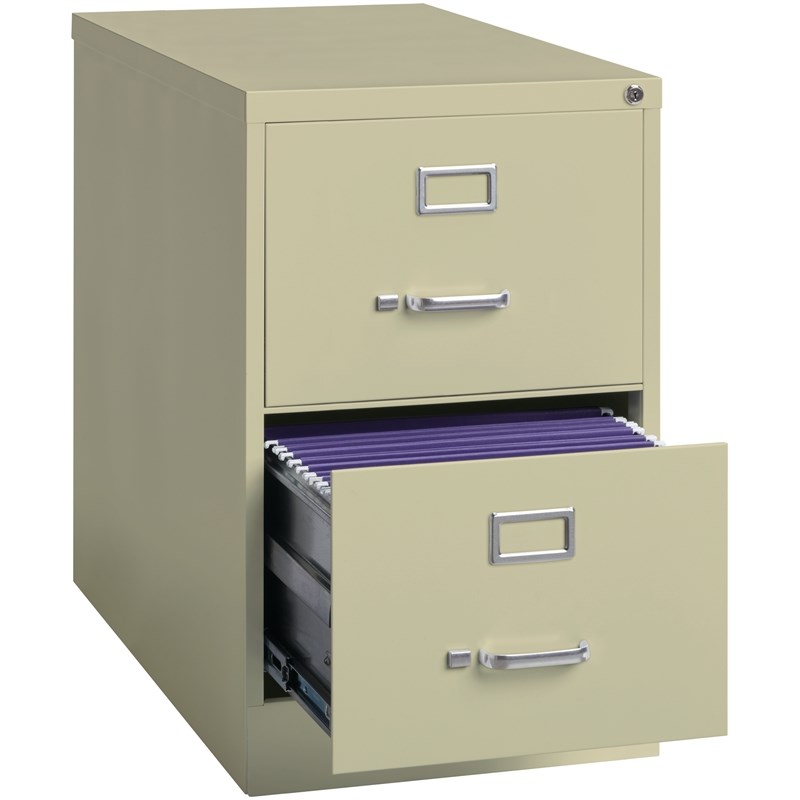 Hirsh 25-in Deep Metal 2 Drawer Legal Width Vertical File Cabinet Putty