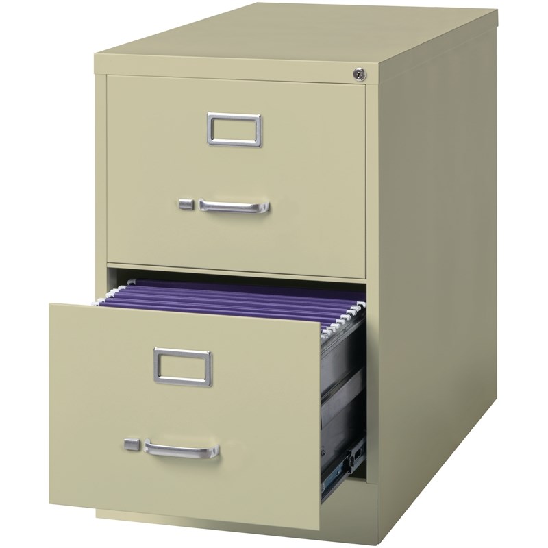 Hirsh 25-in Deep Metal 2 Drawer Legal Width Vertical File Cabinet Putty