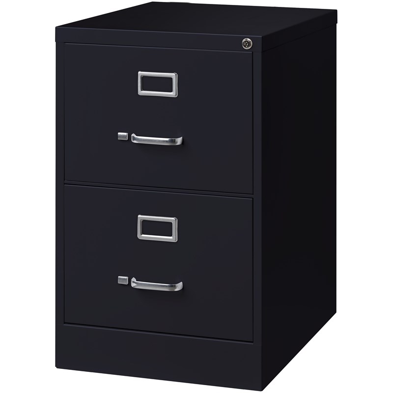 Hirsh 25-in Deep Metal 2 Drawer Legal Width Vertical File Cabinet Black