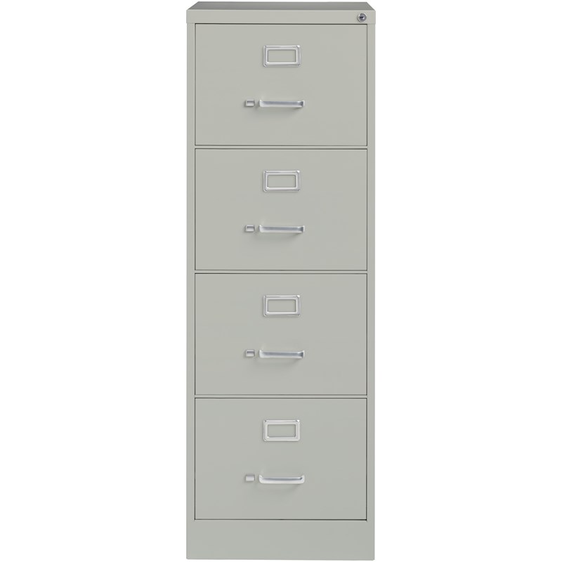 Hirsh 25-in Deep Metal 4 Drawer Legal Width Vertical File Cabinet Light Gray