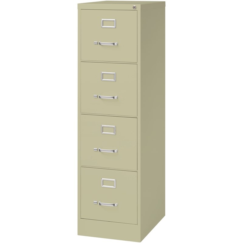 Hirsh 22-in Deep Metal 4 Drawer Letter Width Vertical File Cabinet Putty/Beige