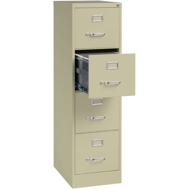 Hirsh 22-in Deep Metal 4 Drawer Letter Width Vertical File Cabinet Putty/Beige