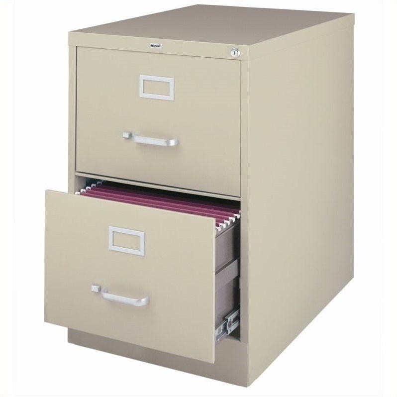 Hirsh 26.5in Deep Metal 2 Drawer Letter Width Vertical File