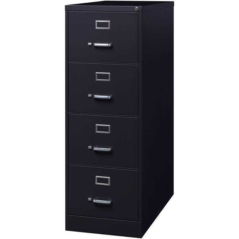 Hirsh 26.5-in Deep Metal 4 Drawer Legal Width Vertical File Cabinet in Black