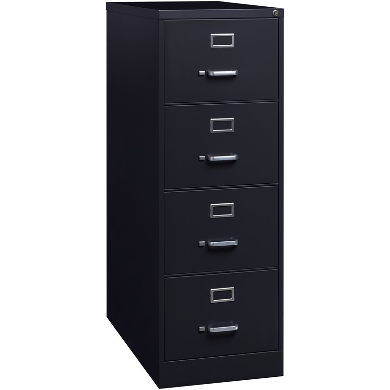 Hirsh 26.5-in Deep Metal 4 Drawer Legal Width Vertical File Cabinet in Black