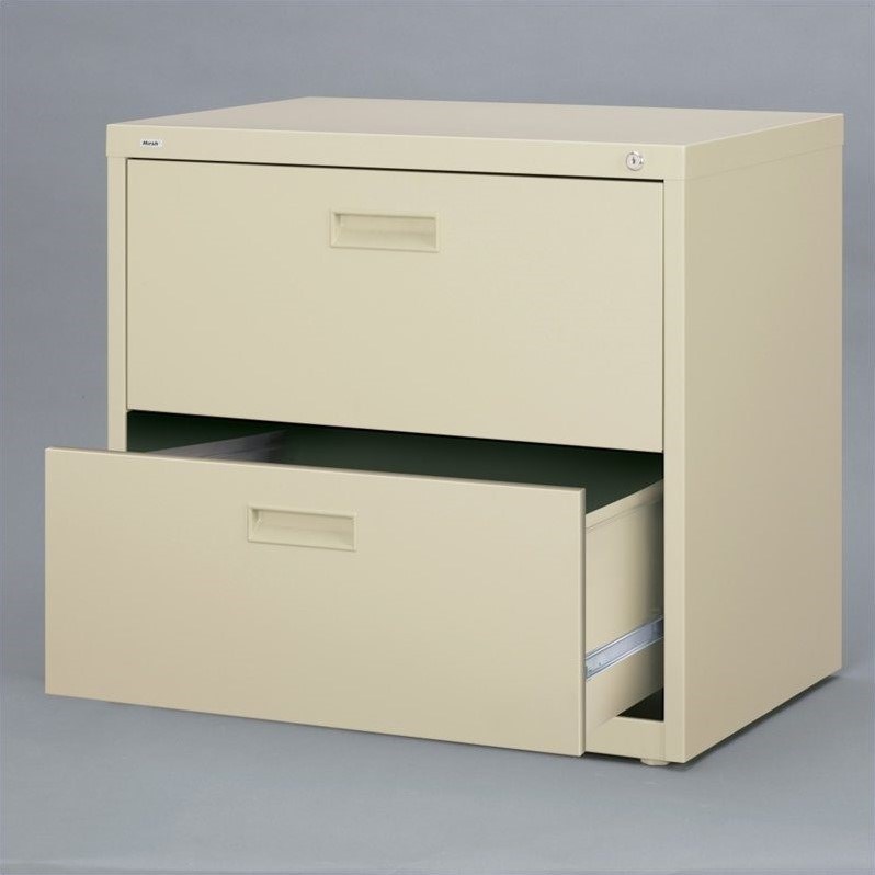 Fully Assembled Hirsh 30 inch Wide 2 Drawer Lateral 101 File Cabinet in Putty 
