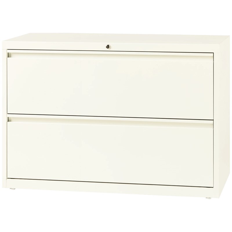 Hirsh 42-in Wide HL10000 Series Metal 2 Drawer Lateral File Cabinet Off White