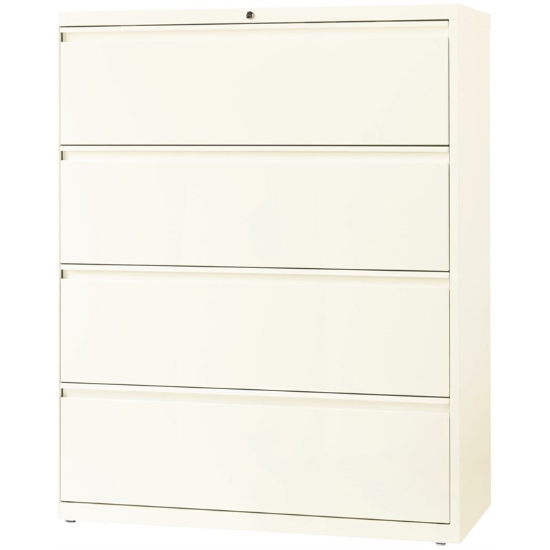 Hirsh 42-in Wide HL10000 Series Metal 4 Drawer Lateral File Cabinet Off White