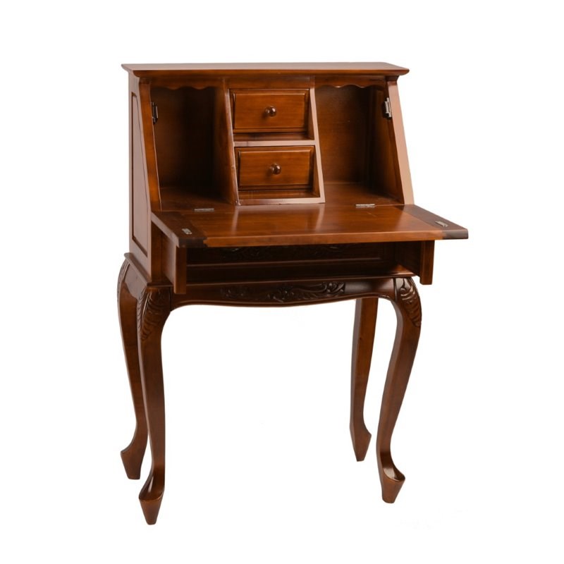 International Caravan Windsor Small Secretary Desk in Walnut Stain